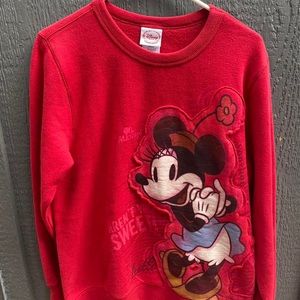 Disney Minnie Mouse red pullover long sleeve pullover sweatshirt ladies medium